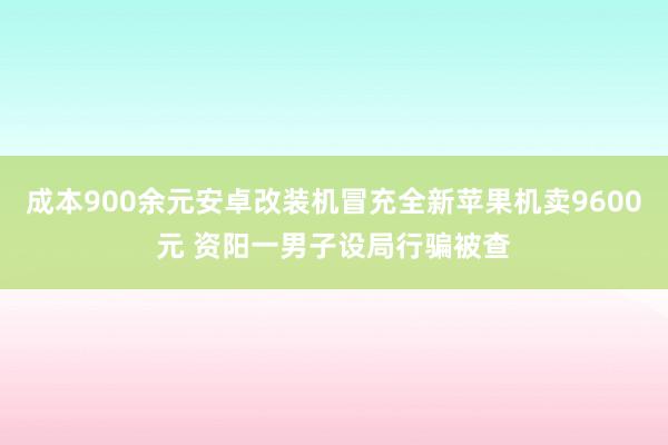 成本900余元安卓改装机冒充全新苹果机卖9600元 资阳一男子设局行骗被查