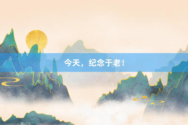 今天，纪念于老！