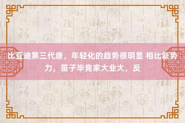 比亚迪第三代唐，年轻化的趋势很明显 相比新势力，笛子毕竟家大业大，反