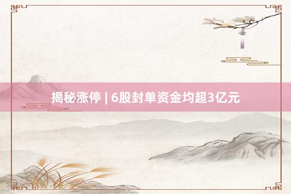 揭秘涨停 | 6股封单资金均超3亿元