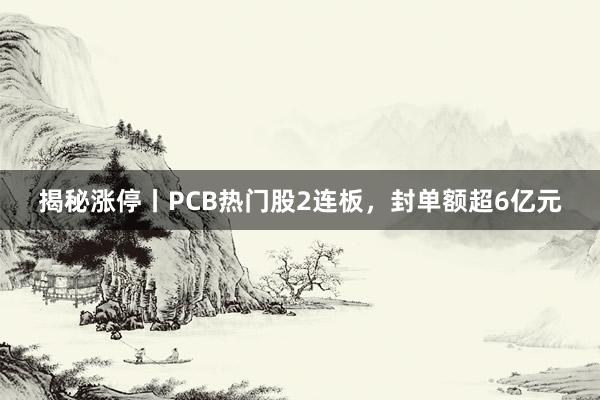 揭秘涨停丨PCB热门股2连板，封单额超6亿元