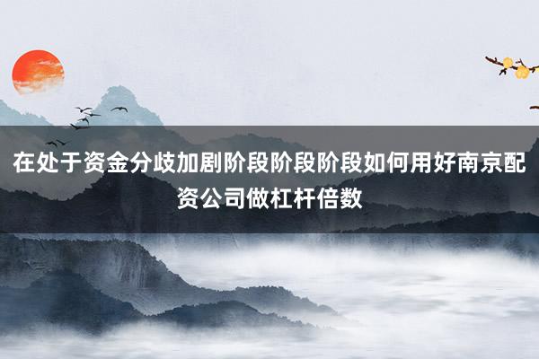 在处于资金分歧加剧阶段阶段阶段如何用好南京配资公司做杠杆倍数