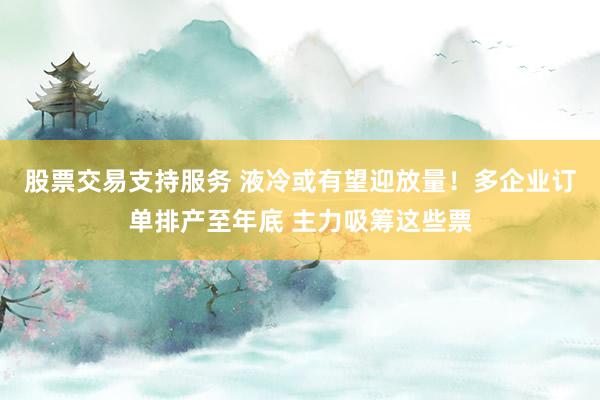 股票交易支持服务 液冷或有望迎放量！多企业订单排产至年底 主力吸筹这些票